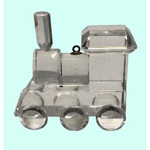 Crystal Train Locomotive Ornament Paperweight Collectible Vintage